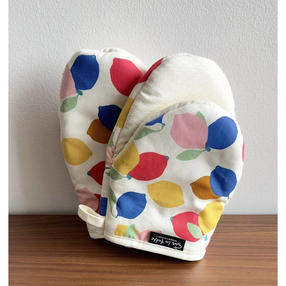 SUR LA Table Kitchen Essentials Lemon Zest Citrus Pot Holders & Mini Oven Mitts